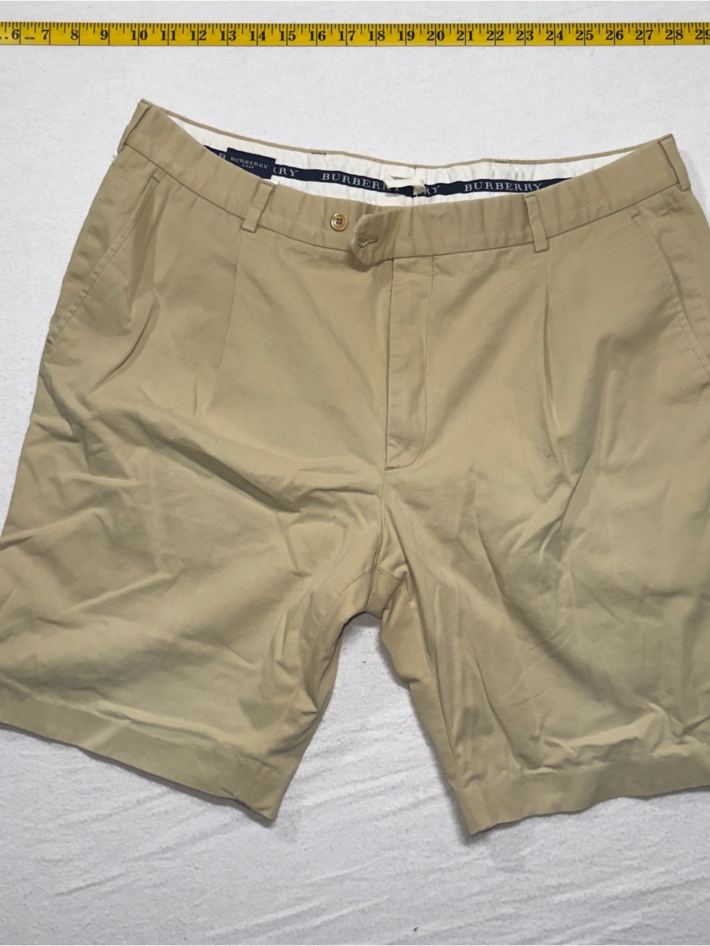 Burberry Men’s Tan Flat-Front Cotton Shorts